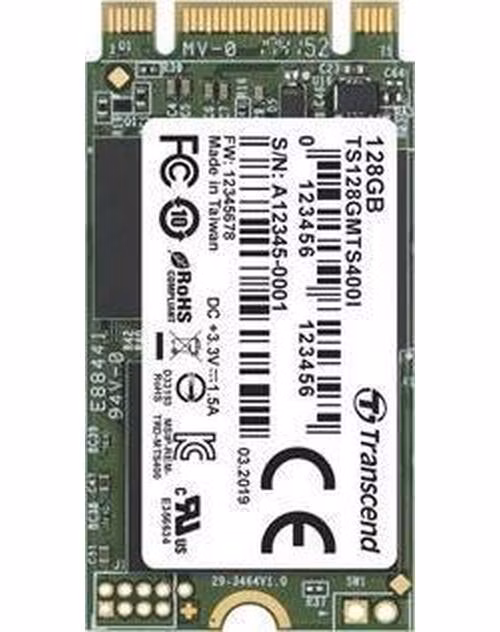TRANSCEND MTS400I 128GB Industrial SSD disk M.2 2242, SATA III 6Gb/s (MLC), 530MB/s R, 470MB/s W