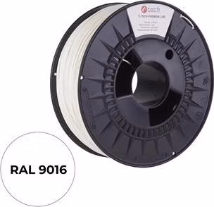 C-TECH tisková struna PREMIUM LINE ( filament ) , PLA, dopravní bílá, RAL9016, 1,75mm, 1kg