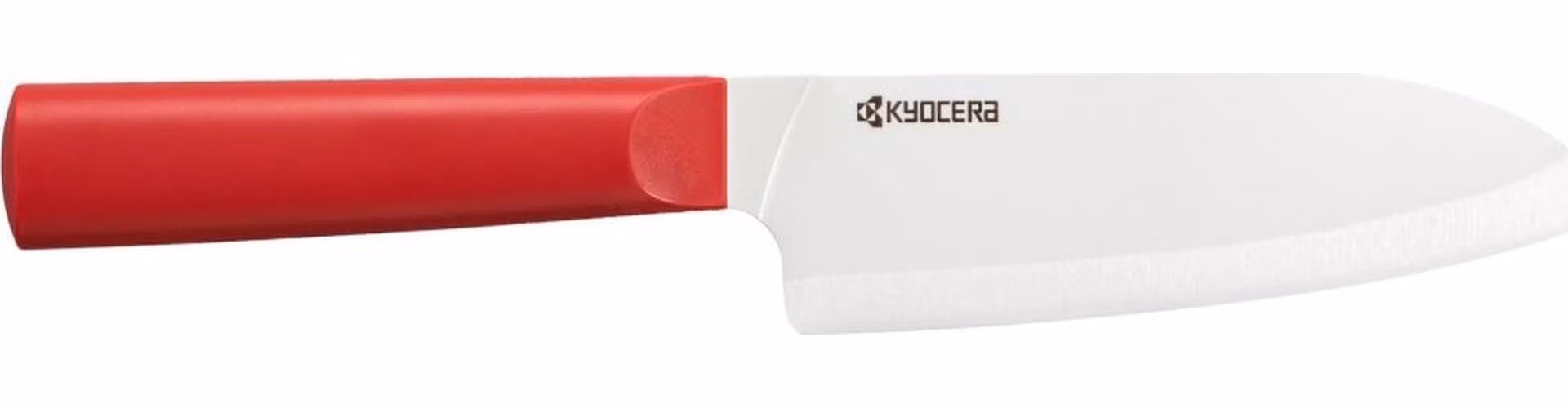 Kyocera Nůž Santoku 14 cm, bílá čepel, červená rukojeť