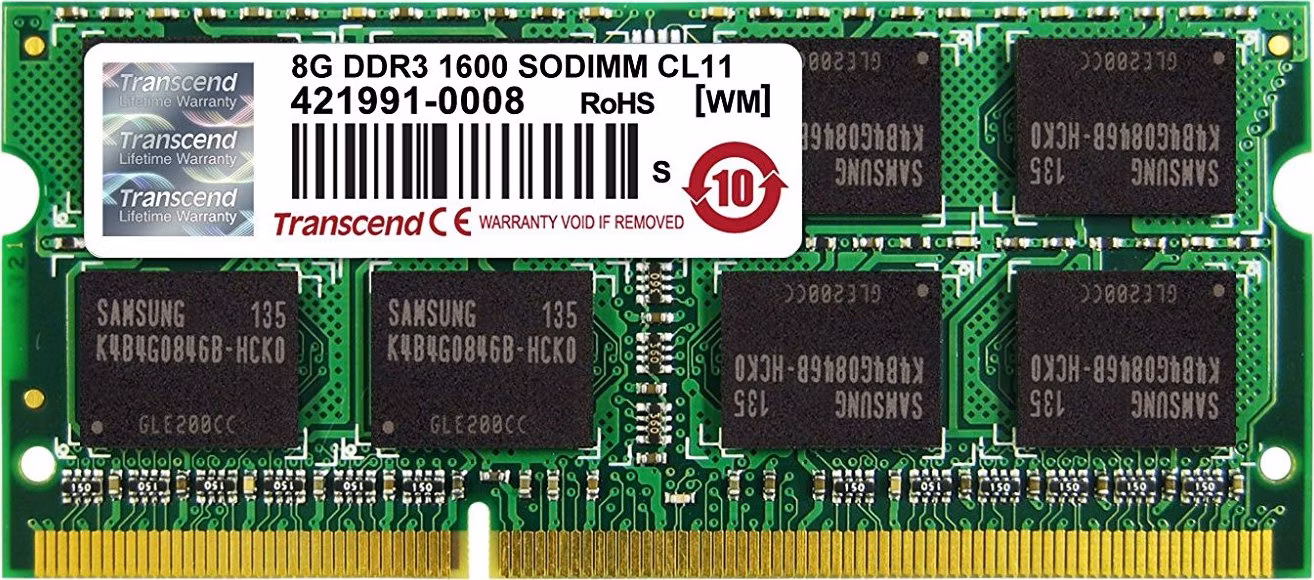 Transcend SODIMM DDR3 8GB 1600MHz, 2Rx8
