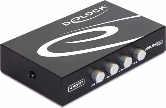 Delock Switch USB 2.0 4-portový, manuální
