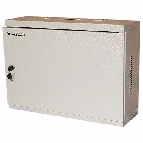 XtendLan 19" nástěnný vertikální rozvaděč 3U 540x180, plné dveře, šedý