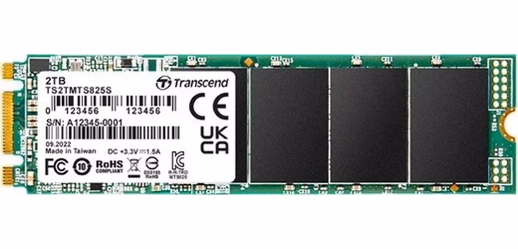 TRANSCEND SSD 825S 2TB, M.2 2280 SSD, SATA3 B+M Key, TLC