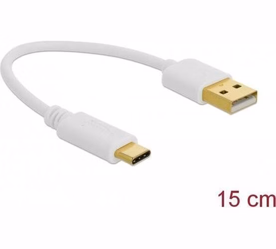 Delock Nabíjecí kabel USB Typu-A na USB Type-C™, délky 15 cm