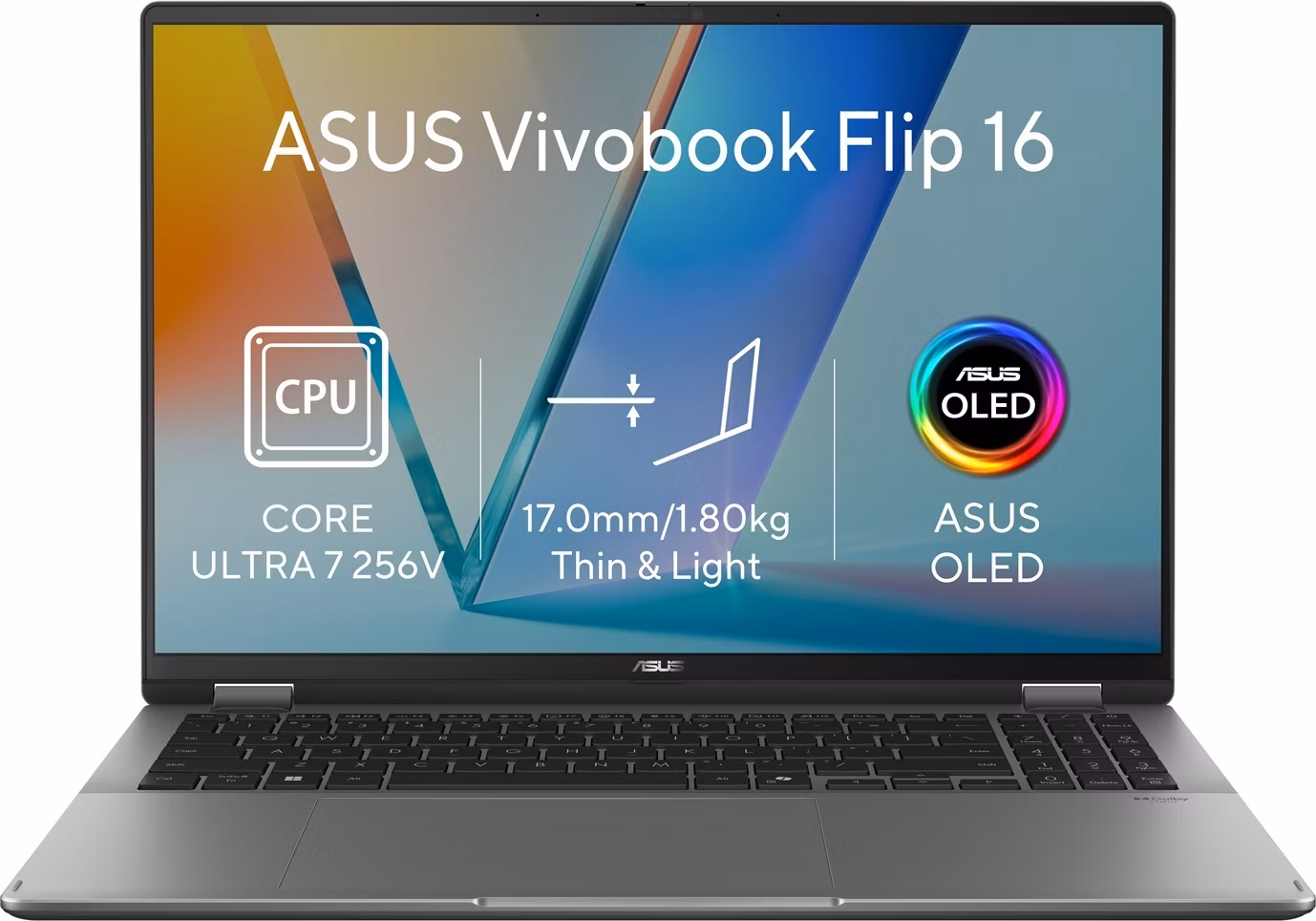 ASUS Vivobook S16 Flip TP3607SA-OLED190W, Ultra 7-256V, 16.0˝ 1920x1200 WUXGA/Touch, UMA, 16GB, SSD 512GB, W11H, TOPS 47