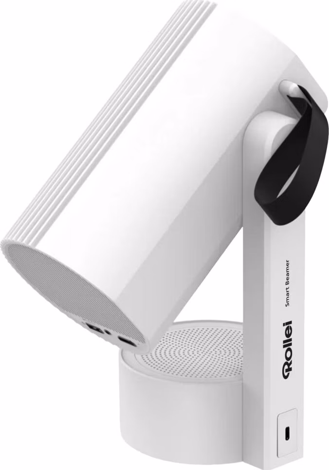 Rollei chytrý přenosný projektor SB-3L/ 1080p až 4K/ 300 ANSI/ 2000:1/ HDMI/ USB/ BT/ Wi-Fi/ Repro/ bílý