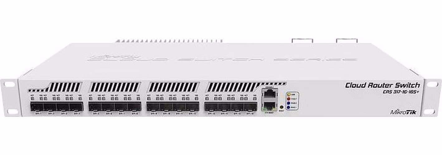 MikroTik Cloud Router Switch CRS317-1G-16S+RM, dvojjadrový 800MHz CPU, 1GB, 1xGLAN, 16xSFP+ slot, vrátane. L6