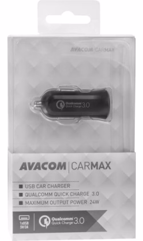 AVACOM CarMAX nabíječka do auta s Qualcomm Quick Charge 3.0, černá