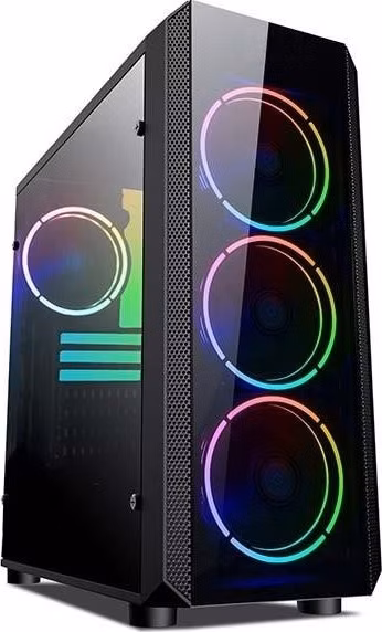 VeinX case Mars MAR01A Mid Tower, bez zdroje, 3xUSB, průhledná bočnice, 4xARGB Fan 120mm, černá