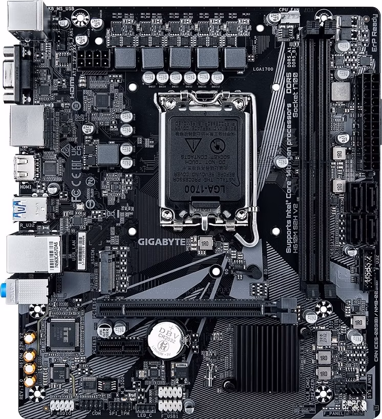 GIGABYTE MB Sc LGA1700 H610M S2H V2, Intel H610, 2xDDR5, 2xDP, 1xHDMI, 1xVGA, mATX