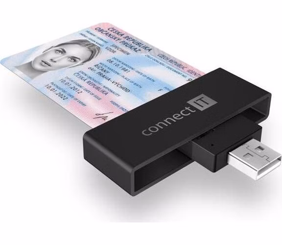 CONNECT IT USB čtečka eObčanek a čipových karet, ČERNÁ