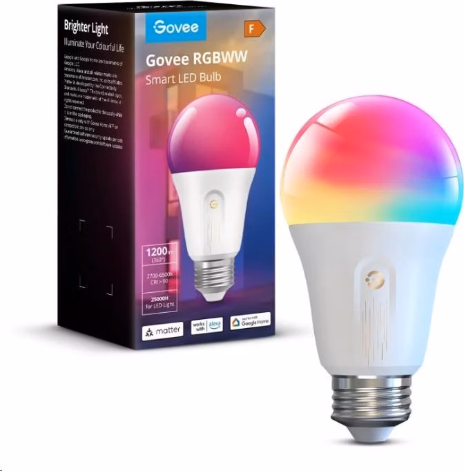 Govee Smart žárovka RGBWW 12W-85W 1200lm E27 Long Life, Matter