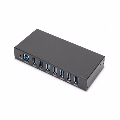 Digitus USB 3.0 HUB, 7 Port, Industrial, Metal incl. PSU 15-kV ESD, Table, Wall, DIN Rail mount