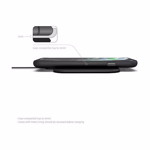 ZENS Single Wireless Charger 10W Slim-line - Black