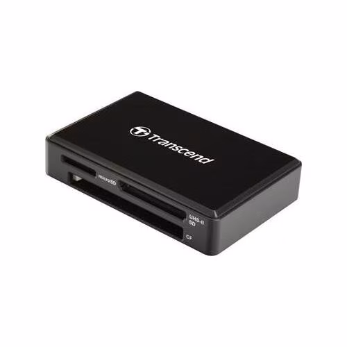 Transcend USB 3.0 čtečka paměťových karet, černá - SDHC/SDXC (UHS-I/II), microSDHC/SDXC (UHS-I), CompactFlash (UDMA6/7)