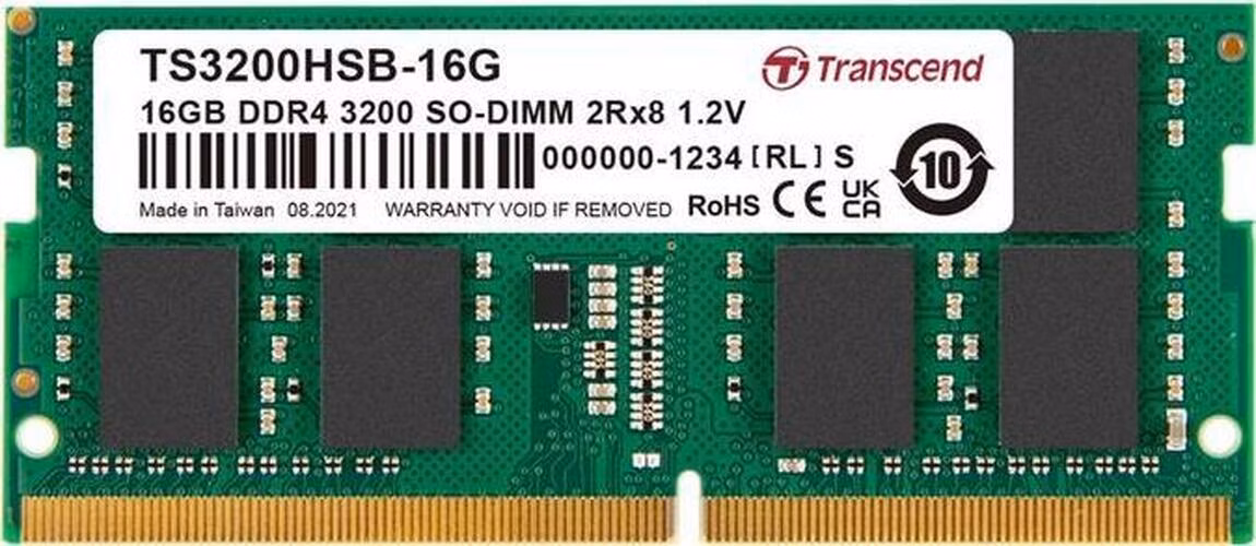 Transcend paměť 16GB SODIMM DDR4 3200 2Rx8 1Gx8 CL22 1.2V