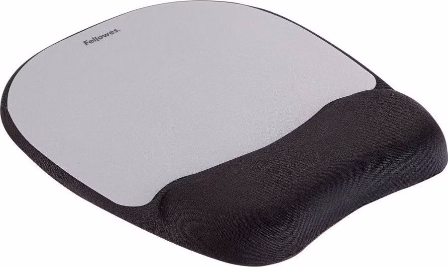 FELLOWES podložka pod myš a zápěstí/ 230mm x 20mm x 220mm/ textilie/paměťová pěna/ černo-šedá