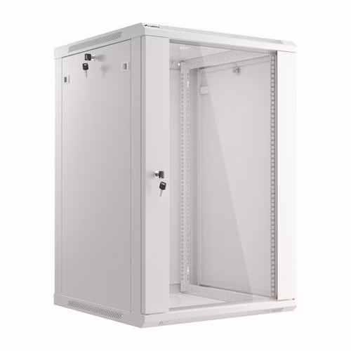LANBERG Nástěnná jednodílná skříň 19", 18U/600x600 (v rozloženém stavu) šedá (RAL7035) V2