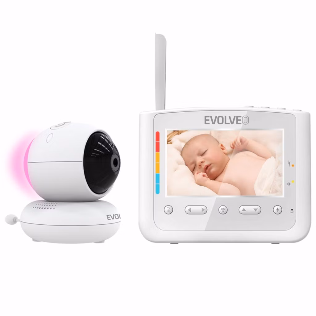 EVOLVEO BabyMonitor NL4, Dětská chůvička s nočním světlem a otočnou kamerou