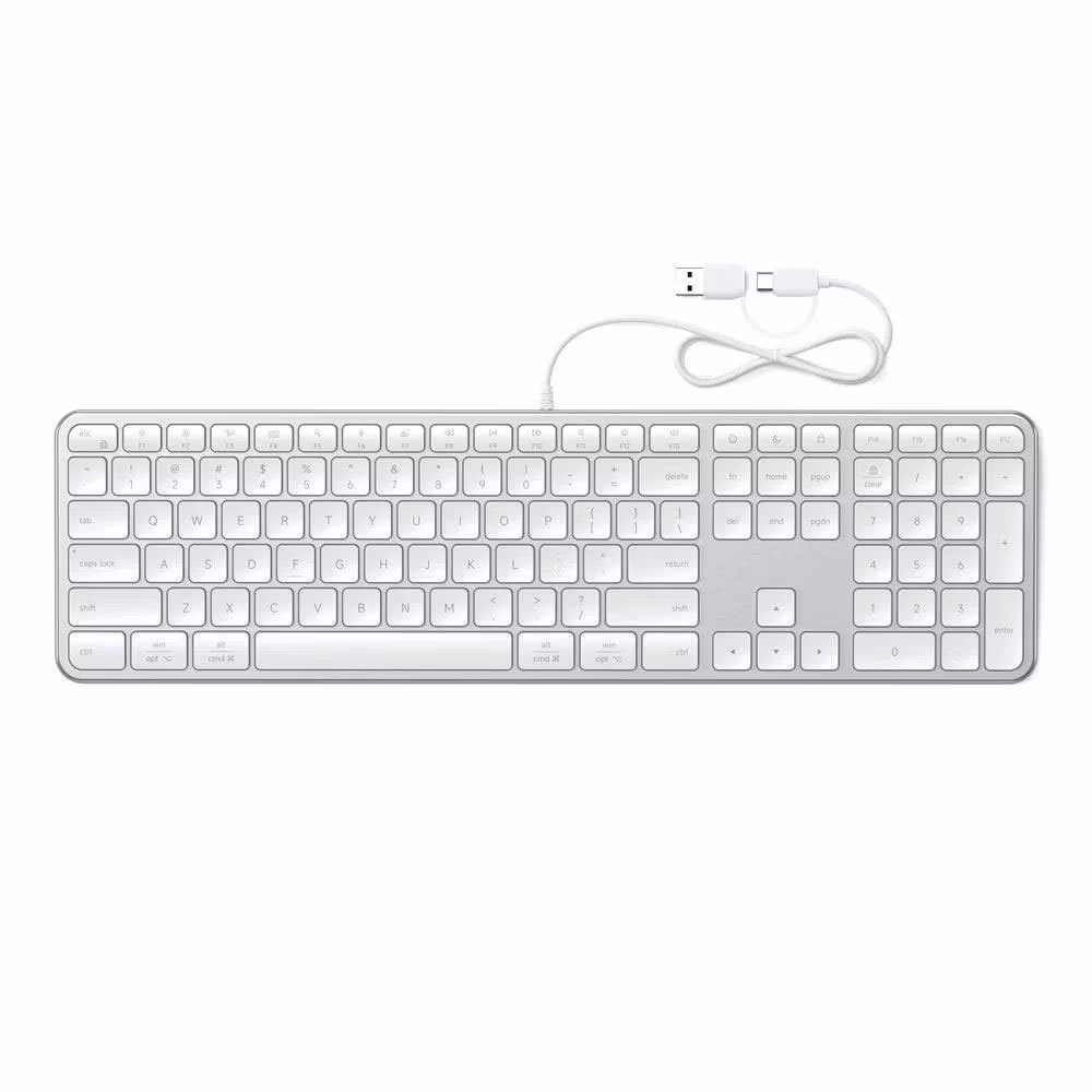 Satechi klávesnica Slim LX3 Wired Keyboard - Silver
