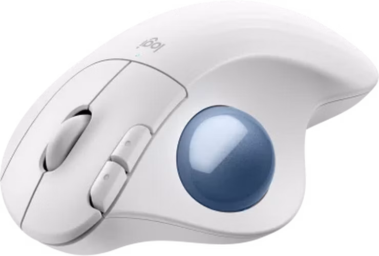Logitech® M575S ERGO Wireless Trackball - OFFWHITE+BLUE BALL