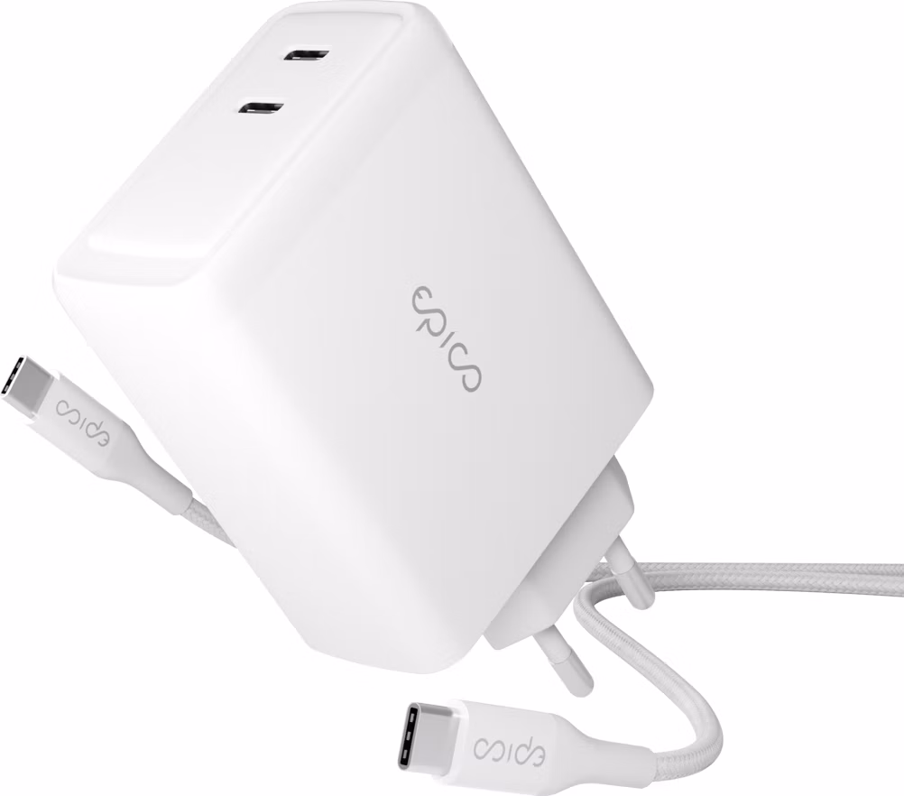 Epico 100W GaN sieťová nabíjačka s 2m USB-C kab.
