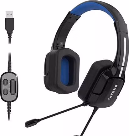 Philips TAGH401BL USB Wired DIRAC 3D Spatial Sound Gaming Headset - Herní sluchátka