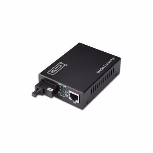 DIGITUS Bidirectional Fast Ethernet Media Converter, singlemode, RJ45 / SC Incl. PSU SC connector, Up to 20km