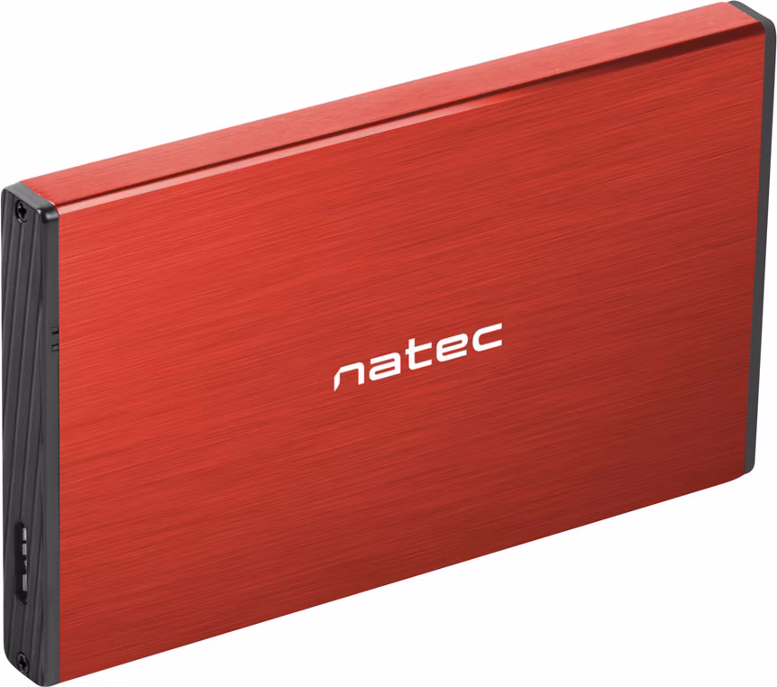 Externý box pre HDD 2,5" USB 3.0 Natec Rhino Go, červený, hliníkové telo