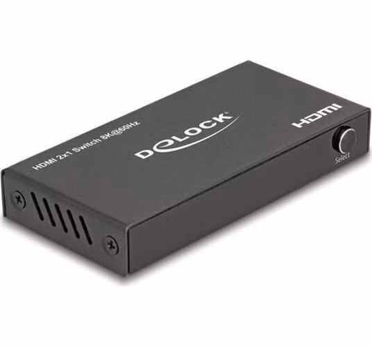 Delock HDMI Switch 2 x vstupní porty HDMI na 1 x výstupní port HDMI, 8K 60 Hz
