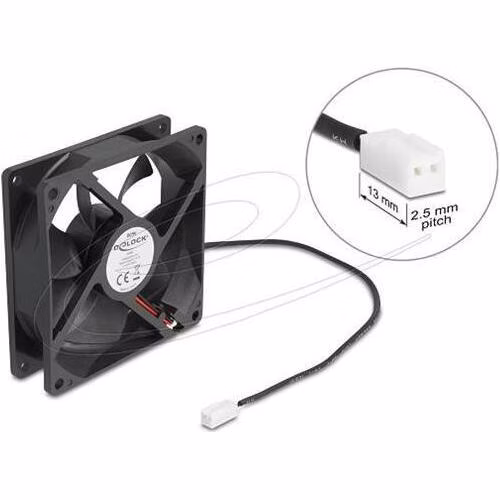 Delock Axiální ventilátor: 5 V DC, 92 x 92 x 25 mm, černý