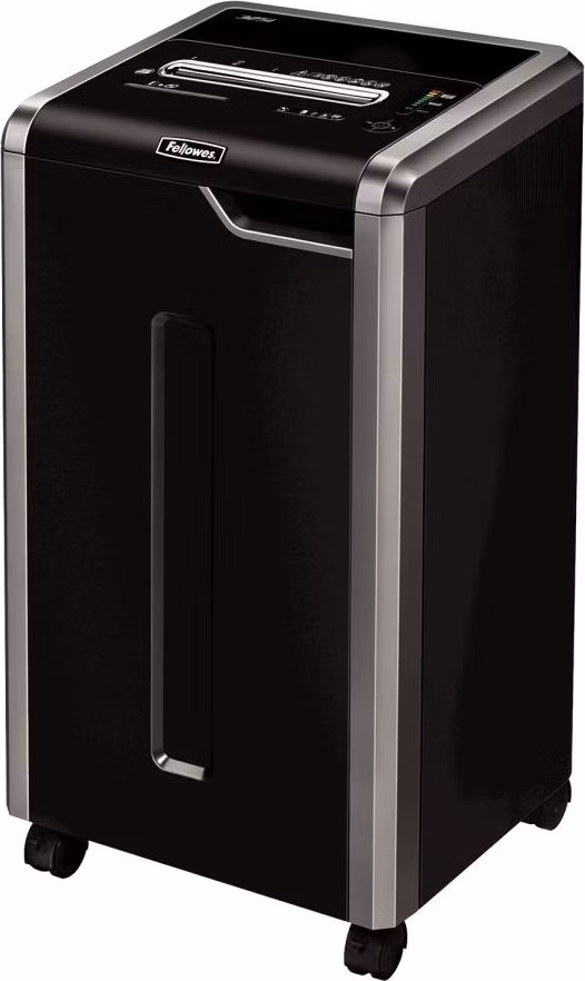 FELLOWES skartovač 325 i/ přímý řez 5,8 mm/ objem koše 83 l/ stupeň utajení P-2/ černý