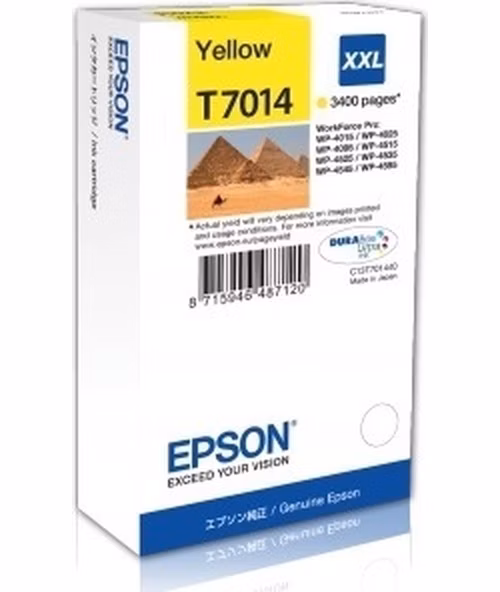 Epson inkoustová náplň/ C13T70144010/ WP-4000/ 4500/ 3 400 stran/ XXL Žlutá