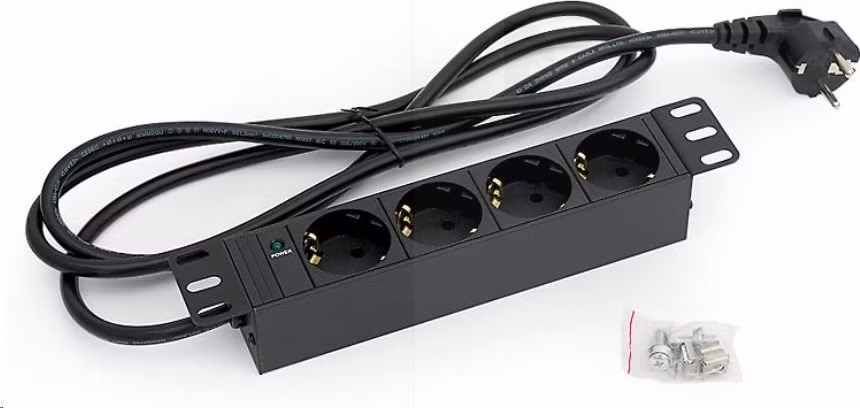 TRITON 10" rozvádzač 4x230V DIN- 2m, čierny