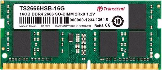 Transcend paměť 16GB SODIMM DDR4 2666 2Rx8 1Gx8 CL19 1.2V