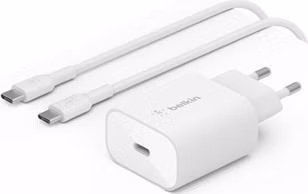 Belkin BOOST CHARGE™ 25W USB-C Power Delivery PPS nástěnná nabíječka + 1m USB-C na USB-C kabel, bílá