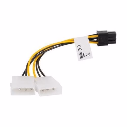 LANBERG HDD 2x Molex (M / F) 3 PIN na BTX 6 PIN PSU kabel 15cm