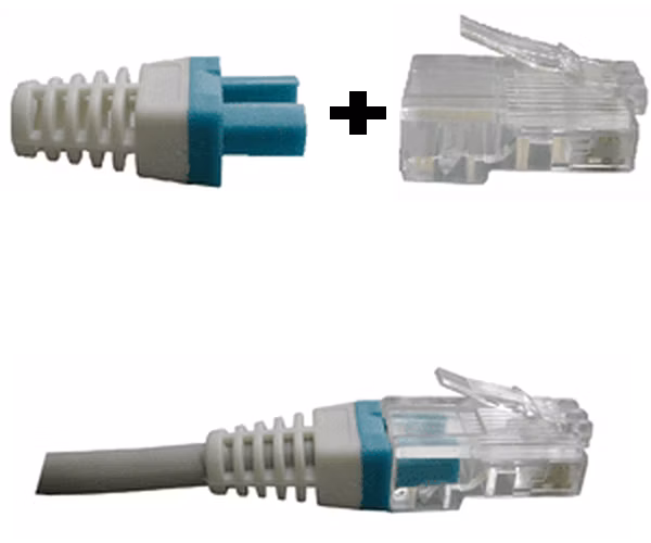 DATACOM Manžetka pro konektor RJ 45 modrá/bílá 100 ks