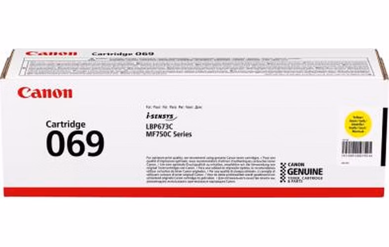 Canon originální toner Cartridge 069 Y žlutý, MF752Cdw, 754Cdw, LBP673Cdw, kapacita 1 900 stran