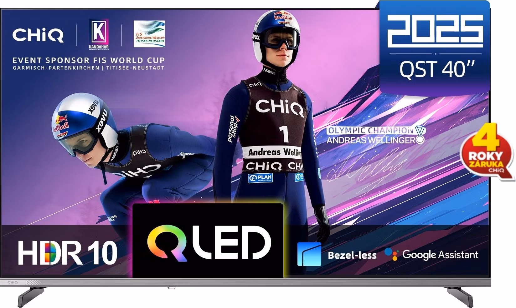 CHiQ L40QST TV 40", QLED, Full HD, Google TV, Frameless, Dolby Audio, dbx-tv, HDR 10