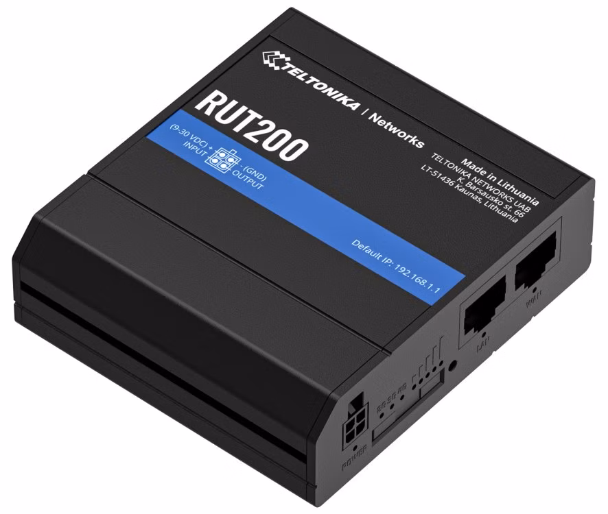 Teltonika RUT200 průmyslový router   1x LAN, 1x WAN, 1x SIM + eSIM, LTE, Wi-Fi 4