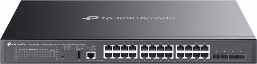 TP-Link SG5428XMPP, Omada 24-Port Gigabit Smart L3 PoE++ Switch, 16x PoE+, 8x PoE++, 4x 10GB SFP+, 500W PoE budget