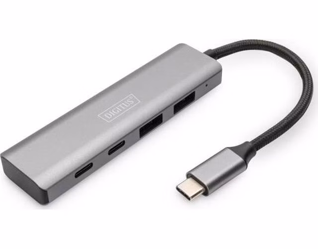DIGITUS USB-C 4 Port HUB, 2x USB A + 2x USB-C
