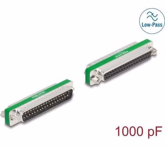 Delock Filtr RF/EMI k potlačování interference, z 37 pinového zástrčkového konektoru D-Sub na zásuvkový konektor