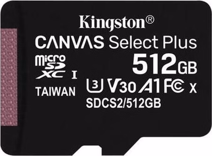 KINGSTON 1TB microSDXC CANVAS Plus Memory Card 150MB/s Read, UHS-I Speed Class, U3, V30, A1 - bez adaptéru