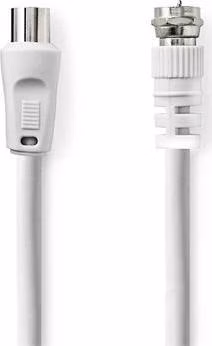 Nedis CSGL41800WT15 - Satelitní a Anténní Kabel | F zástrčka - IEC (Koax) zástrčka | 1,5 m | Bílá