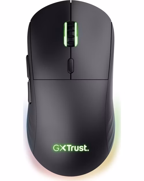 Trust GXT 927 REDEX+/Herní/Laserová/Pro praváky/25 600 DPI/Drátová+bezdrátová/Černá