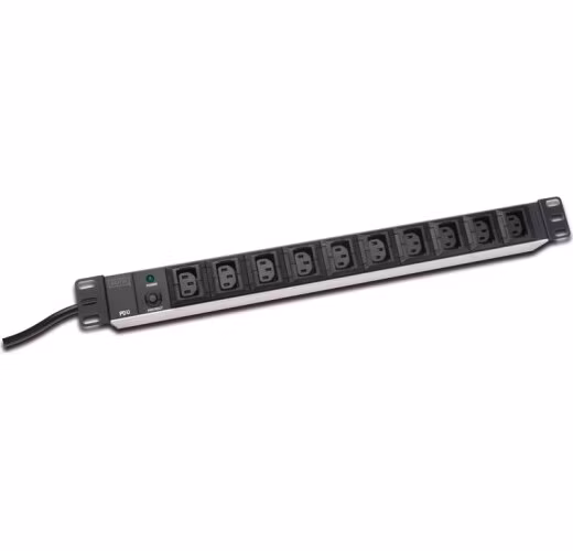 DIGITUS 19" PDU, 1U hliník, C14 -> 10x C13, 10A, jistič
