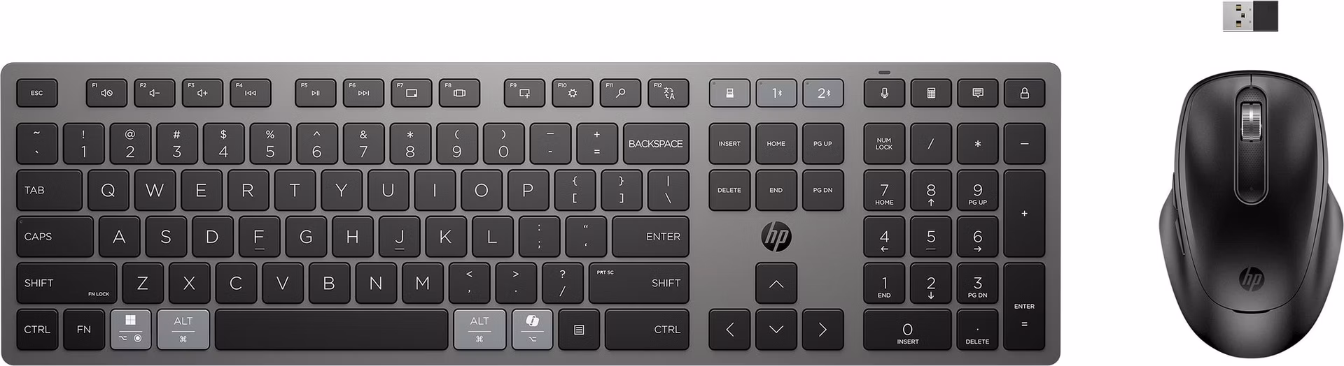 HP 720 Rechargeable wireless keyboard mouse - set dobíjecí bezdrátové myši a klávesnice