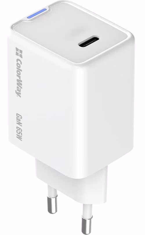COLORWAY 1x USB-C / síťová nabíječka/ GaN/ PD/ PPS/ 65W/ Bílá